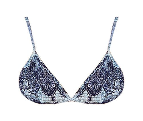 Somedays Lovin Women's Open Eyes Blue Ruched Bikini Top,M