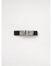 Ferragamo Rhinestone Fabric Barrette Women Black Hair