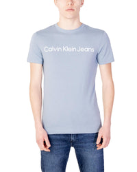 Calvin Klein Jeans Men's Classic Short Sleeve Crew Neck T-Shirt Regular XL Light Blue