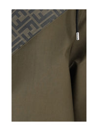 FENDI Fendi Men Mackintosh Fabric Hooded Jacket