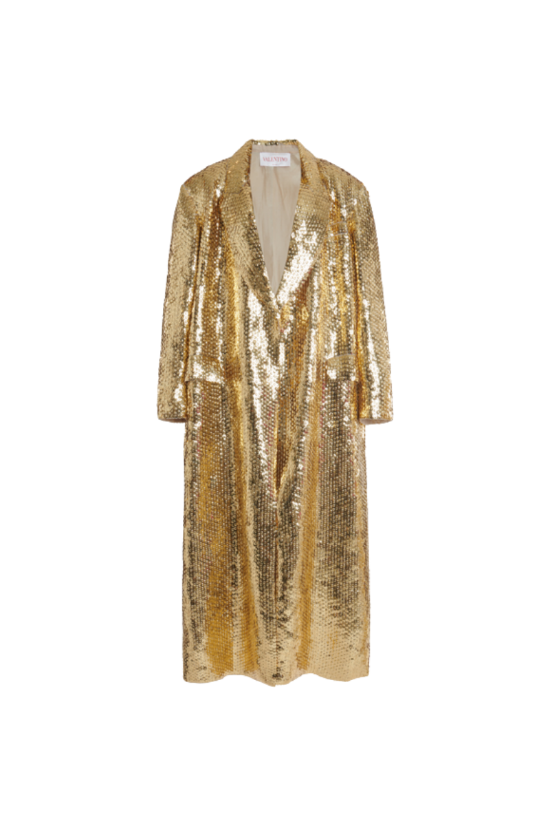 Valentino Garavani Valentino Women's Oversized Sequined Organza Coat Sand 2B0Mr00S7Wm_S69