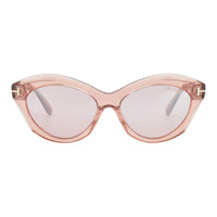 Tom Ford Tom Ford Sunglasses Cat Eye Full Rim, Shiny Black Frame and Smoke Mirror Lens FT111101C