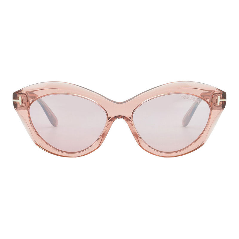 Tom Ford Tom Ford Sunglasses Cat Eye Full Rim, Shiny Black Frame and Smoke Mirror Lens FT111101C