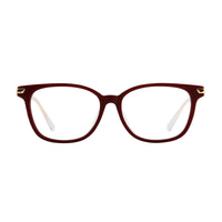 Bottega Veneta Eyeglasses Square Full Rim, Havana/Gold Frame and Clear Demo Lenses Lens BV1074OA002