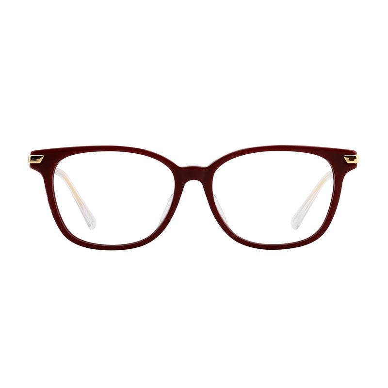 Bottega Veneta Eyeglasses Square Full Rim, Havana/Gold Frame and Clear Demo Lenses Lens BV1074OA002