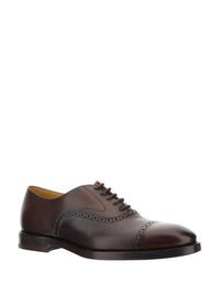 Brunello Cucinelli Polished Leather Brogue Cap-Toe Oxfords