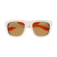 Bottega Veneta Sunglasses Square Full Rim, Shiny Black/Brown Frame and Brown Lens BV1233S002