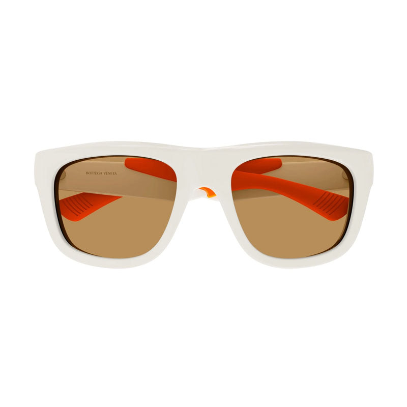 Bottega Veneta Sunglasses Square Full Rim, Shiny Black/Brown Frame and Brown Lens BV1233S002