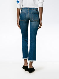 Stella McCartney Kick Flare Frayed Pocket Jeans Dark (28)