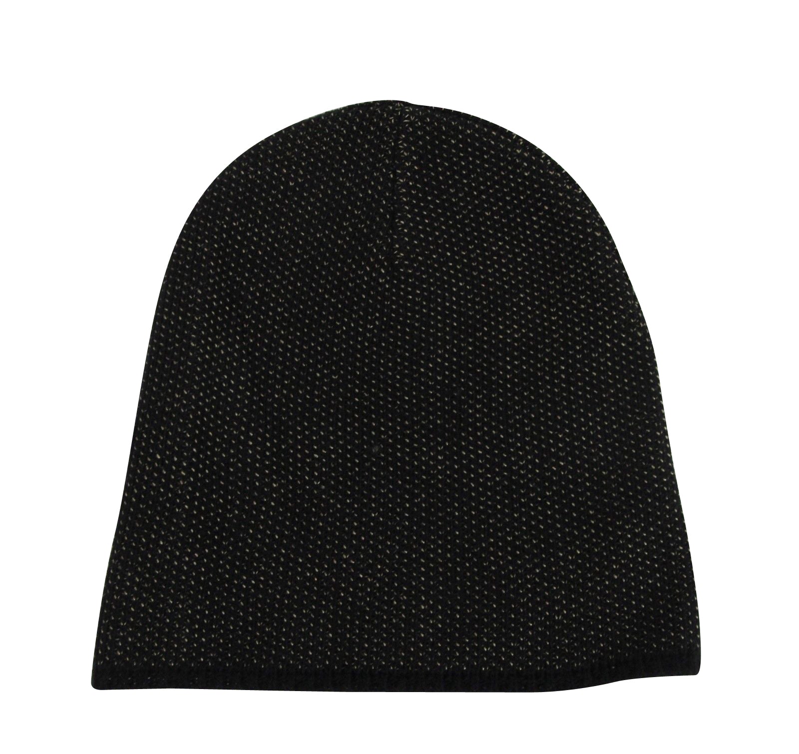 Gucci Unisex Black / Beige Wool Cashmere Cotton Knit Beanie Hat With Logo
