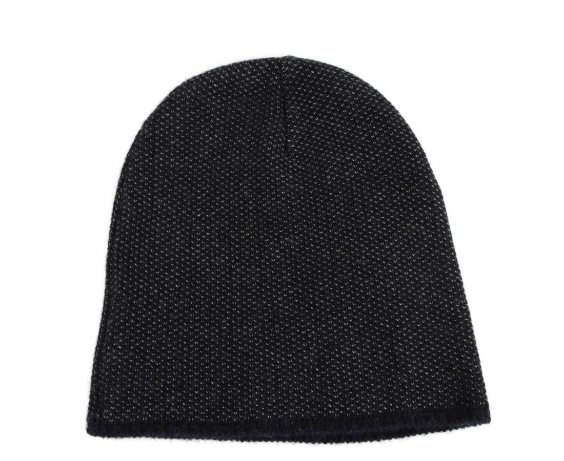 Gucci Gucci Unisex Dark Blue Wool Cashmere cotton Beanie Hat with Logo