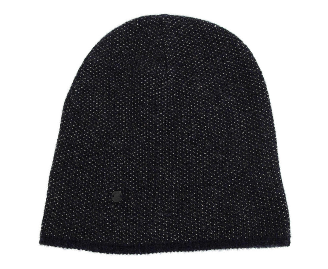 Gucci Gucci Unisex Dark Blue Wool Cashmere cotton Beanie Hat with Logo