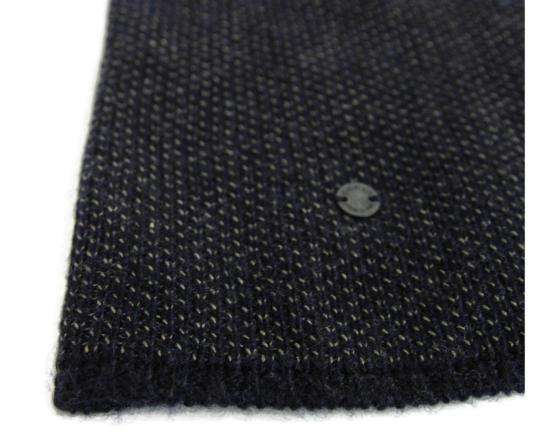 Gucci Gucci Unisex Dark Blue Wool Cashmere cotton Beanie Hat with Logo