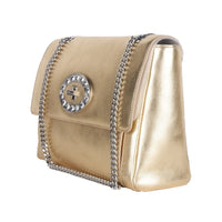 Blumarine Gold Leather Shoulder Women Women's Bag