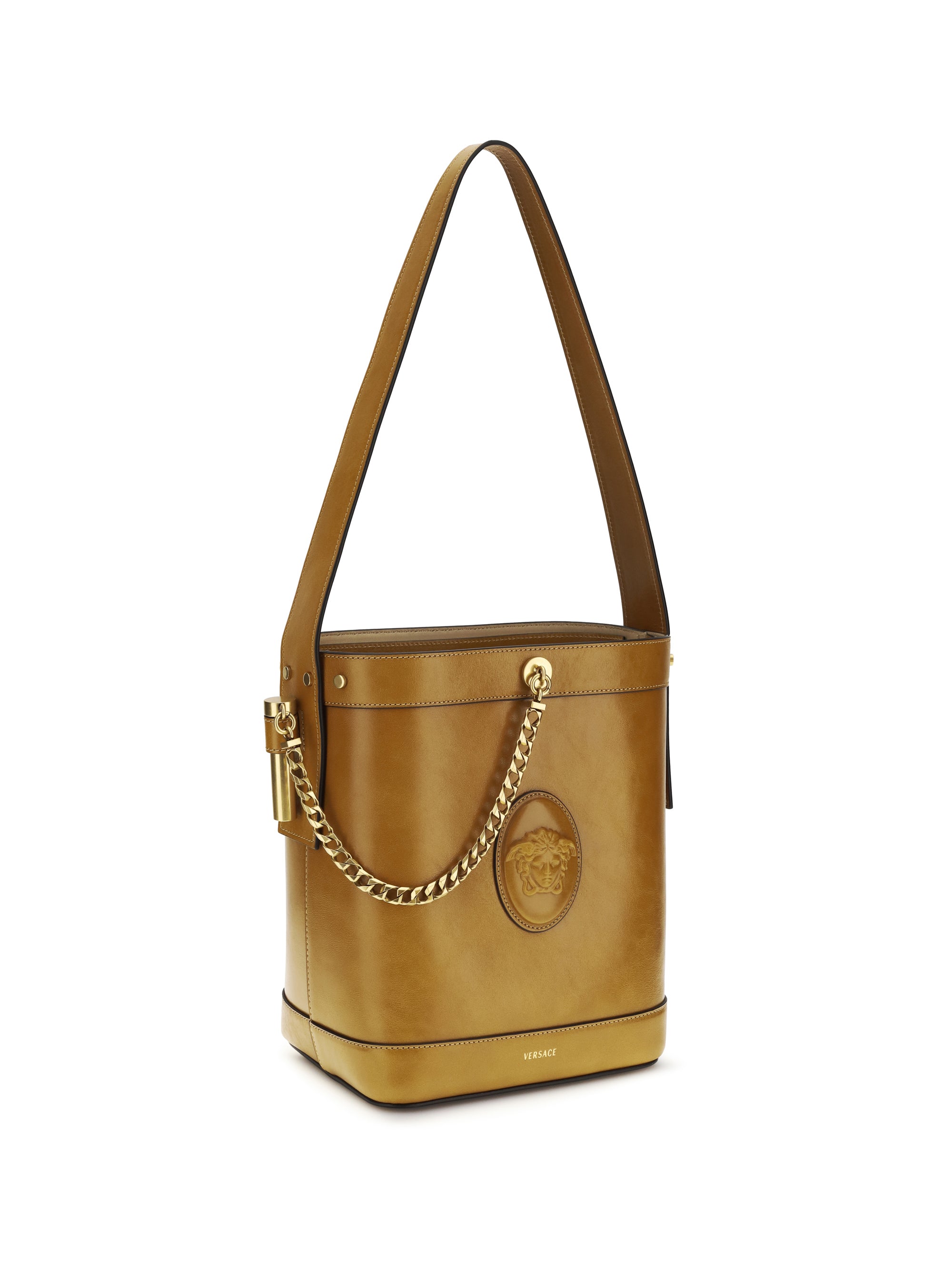 VERSACE Versace Women Small Leather Pivot Bucket Bag