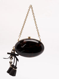 Self-Portrait Women Resin Oval Clutch