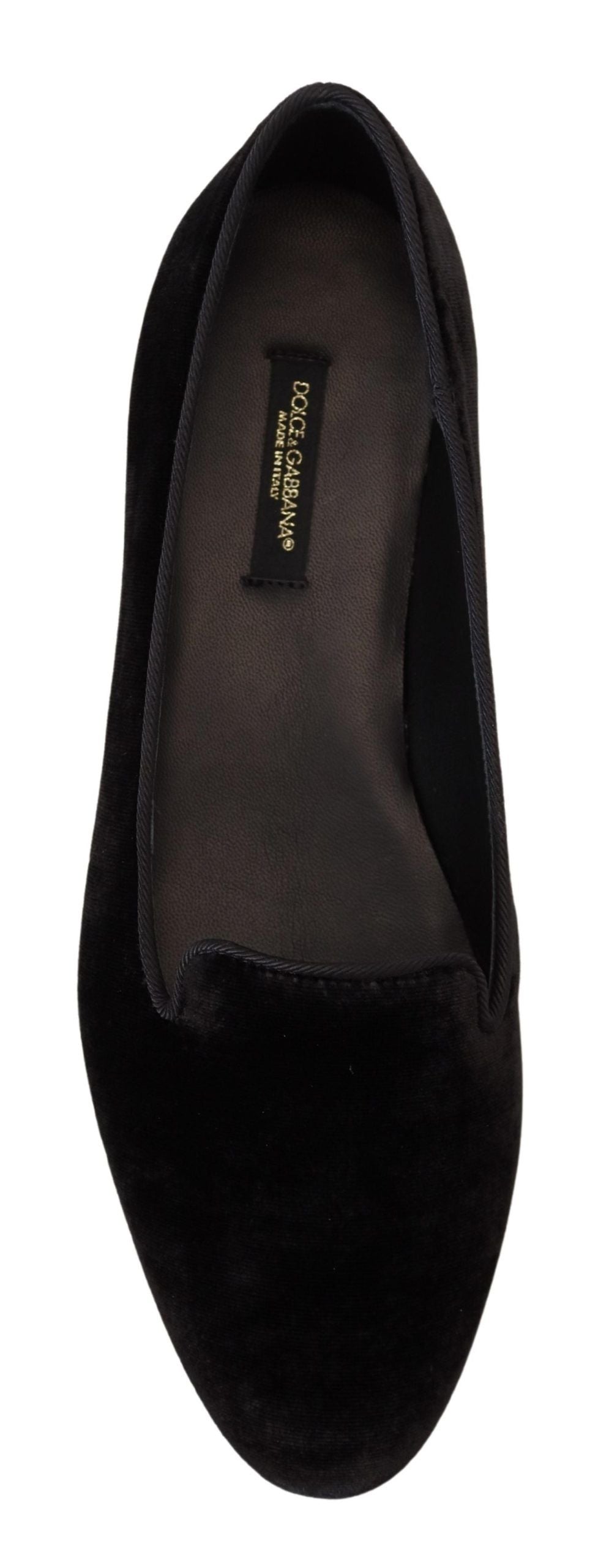 Dolce & Gabbana Dolce & Gabbana Black Velvet Slip Ons Loafers Flats Women's Shoes
