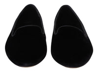 Dolce & Gabbana Dolce & Gabbana Black Velvet Slip Ons Loafers Flats Women's Shoes