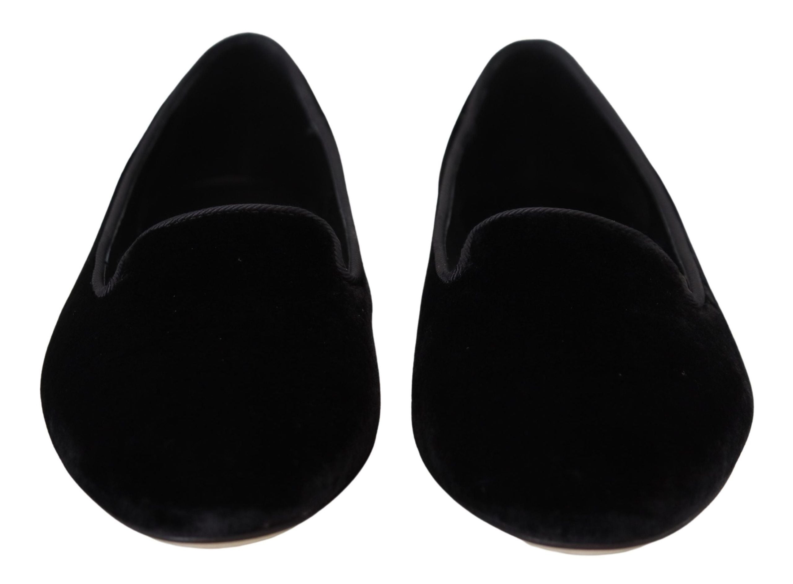 Dolce & Gabbana Dolce & Gabbana Black Velvet Slip Ons Loafers Flats Women's Shoes