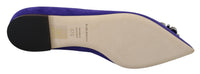 Dolce & Gabbana Dolce & Gabbana Purple Suede Crystals Loafers Flats Women's Shoes