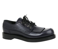 Gucci Gucci Men's Fringed Brogue Lace-Up Dark Blue Leather Shoes