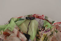 Dolce & Gabbana Multicolor Floral Patchwork Design Ascot Collar Top Women's Blouse