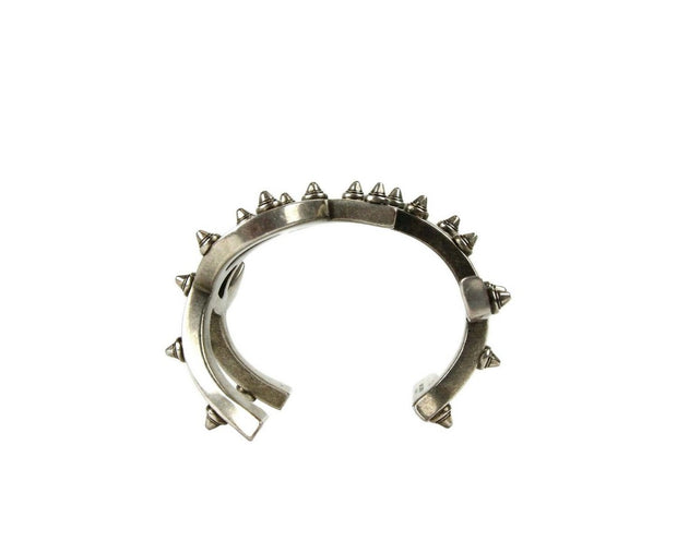 Saint Laurent Women's Silver Aged Brass Metal Monogram Bracelet