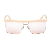 Max Mara Max Mara Sunglasses Rectangle Semi Rim, Shiny Black Frame and Smoke Lens MM007201A