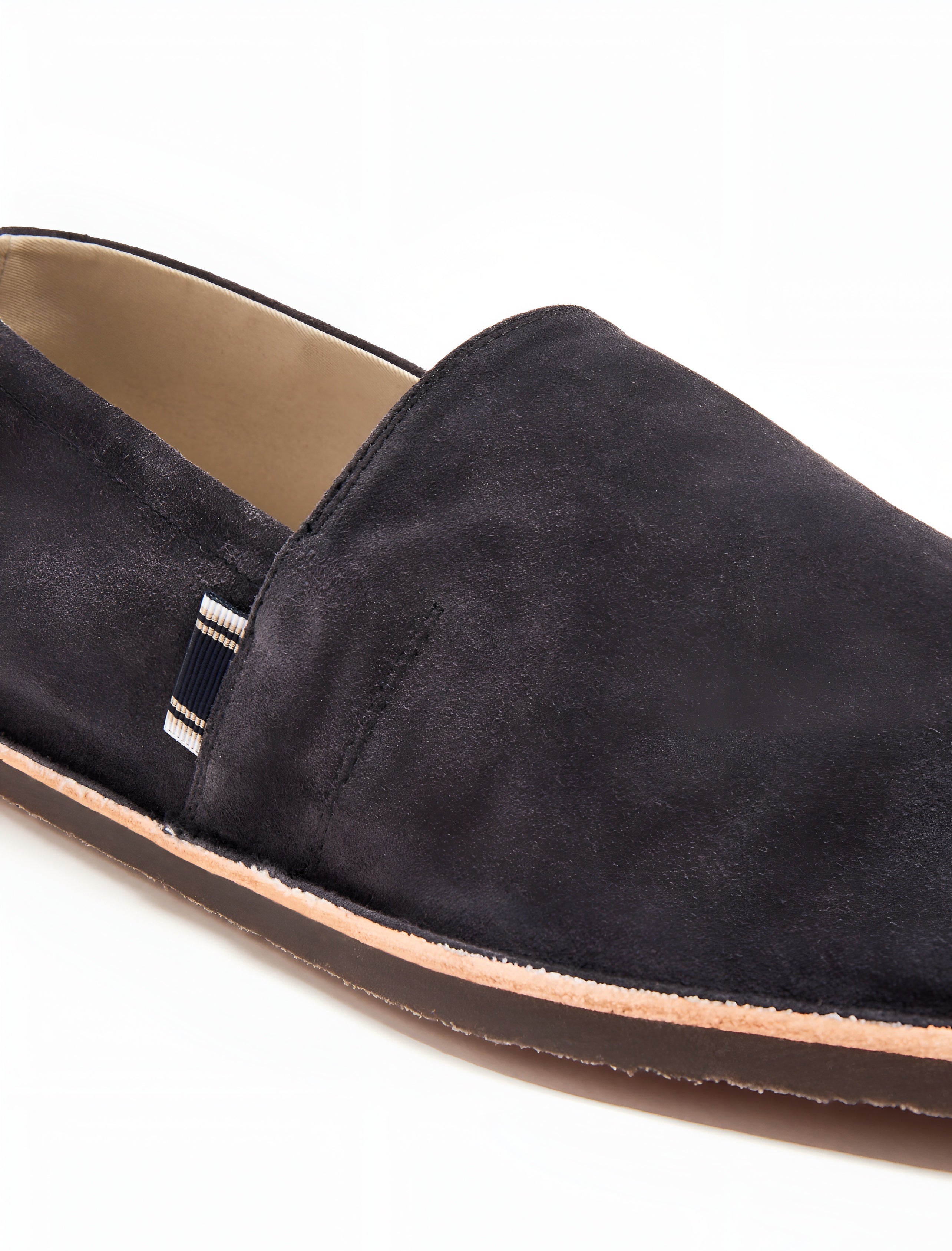 Brunello Cucinelli Suede Espadrilles with Striped Grosgrain Tab