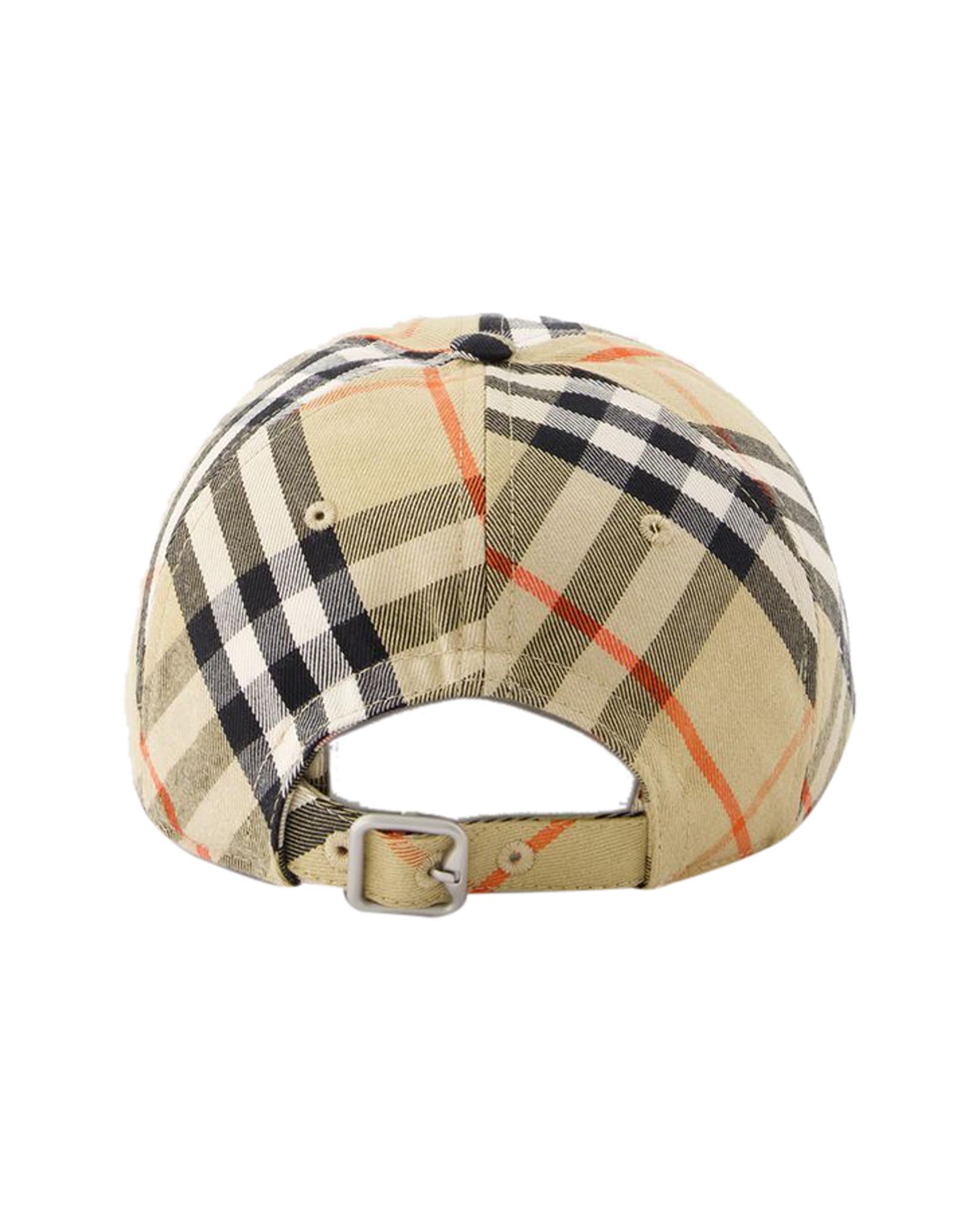 Burberry Check Print Baseball Cap Women Beige Hats