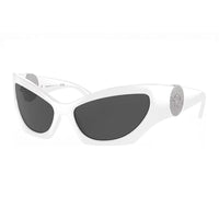 Versace Sunglasses Cat Eye Full Rim, White Frame and Dark Grey Lens VE4450314/87