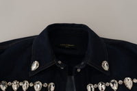 Dolce & Gabbana Dolce & Gabbana Blue Denim Crystal Embellish Cotton Women's Jacket