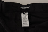 Dolce & Gabbana Black Brocade Cropped High Waist Women's Pants