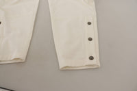 Dolce & Gabbana White High Waist Tapered Women Cotton Women's Pants