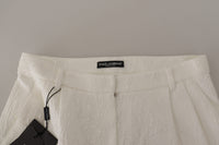 Dolce & Gabbana White High Waist Culotte Cotton Women's Shorts