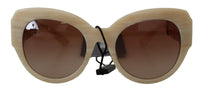 Dolce & Gabbana Dolce & Gabbana Beige Acetate Full Rim Brown Lense DG4294 Women's Sunglasses