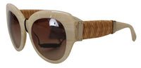 Dolce & Gabbana Dolce & Gabbana Beige Acetate Full Rim Brown Lense DG4294 Women's Sunglasses