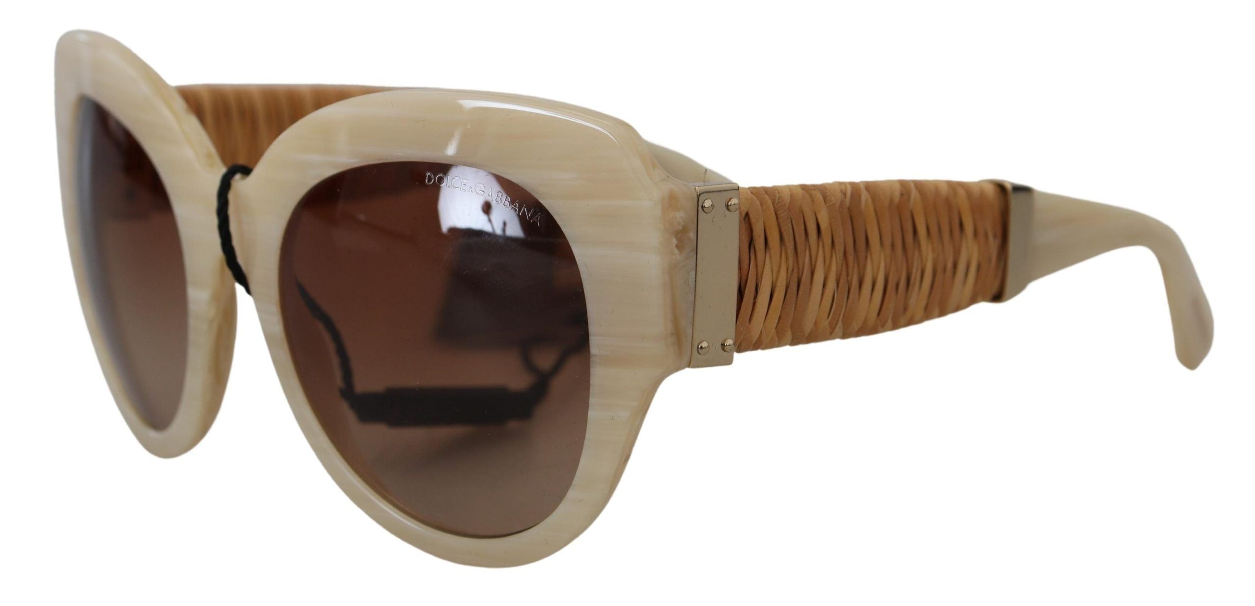 Dolce & Gabbana Dolce & Gabbana Beige Acetate Full Rim Brown Lense DG4294 Women's Sunglasses