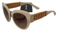 Dolce & Gabbana Dolce & Gabbana Beige Acetate Full Rim Brown Lense DG4294 Women's Sunglasses