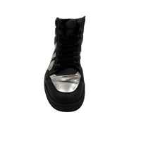 Gucci Gucci Men's High Top Contrast Padded Black/Silver Leather Sneakers (Authentic Pre-Loved)