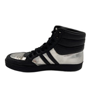Gucci Gucci Men's High Top Contrast Padded Black/Silver Leather Sneakers (Authentic Pre-Loved)