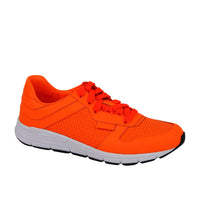 Gucci Men's Running Neon Orange Leather Lace up Sneakers 8 Neon Orange