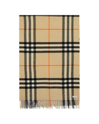 Burberry Plaid Cashmere Scarf Women Beige Scarves & Shawls