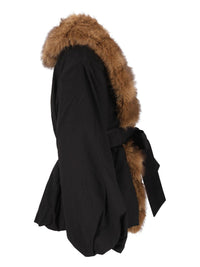 Rotate Women Contrasting Faux Fur Collar Jacket