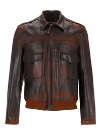 Golden Goose Golden Goose Men Distressed-Effect Bomber Jacket