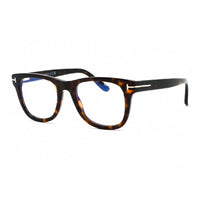 Tom Ford Eyeglasses Square Full Rim, Dark Havana Frame and Clear Blue Light Block Lens FT5820-B052