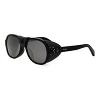 Celine Sunglasses Square Full Rim, Black Frame and Smoke Mirror Lens CL40301U01C