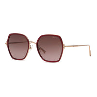 Chopard Sunglasses Square Full Rim, Shiny Copper Gold/Red Frame and Brown Gradient Pink Lens SCHL02V08FC