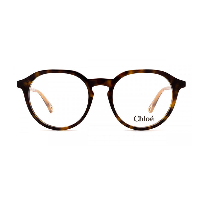 Chloe Eyeglasses Square Full Rim, Havana/Brown Frame and Clear Demo Lens Lens CH0012OA004