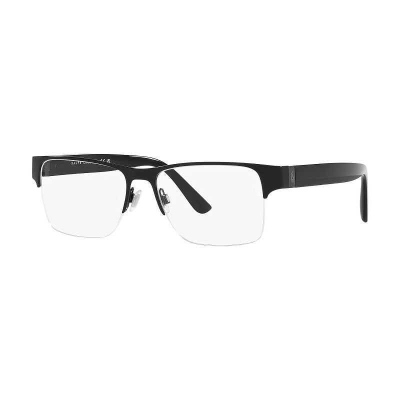 Polo Ralph Lauren Polo Ralph Lauren Eyeglasses Rectangle Semi Rim, Shiny Black Frame and Clear Demo Lenses Lens PH12209223